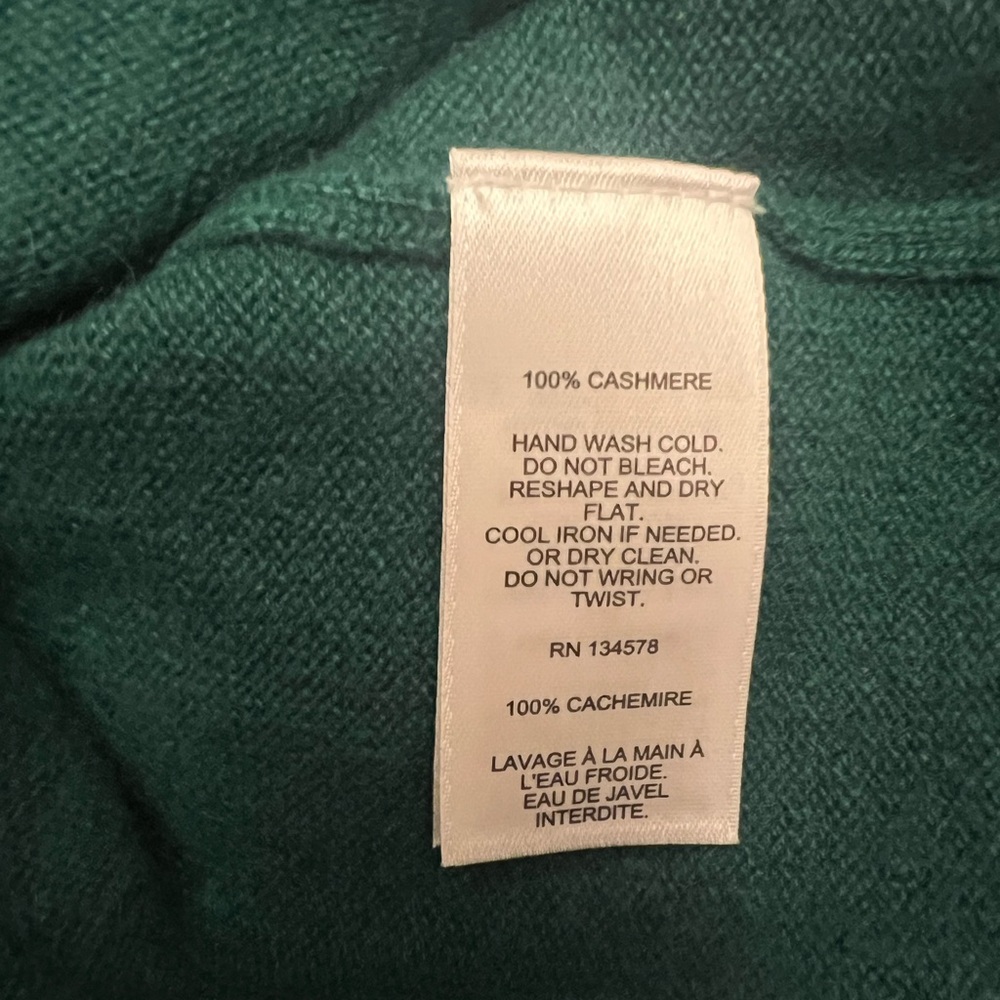 🆕 Vineyard Vines 100% Cashmere Turf Green Sweater - Picture 4 of 6